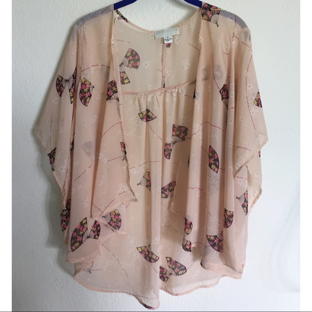 Forever 21 + Blush Pink Sheer Kimono 1X